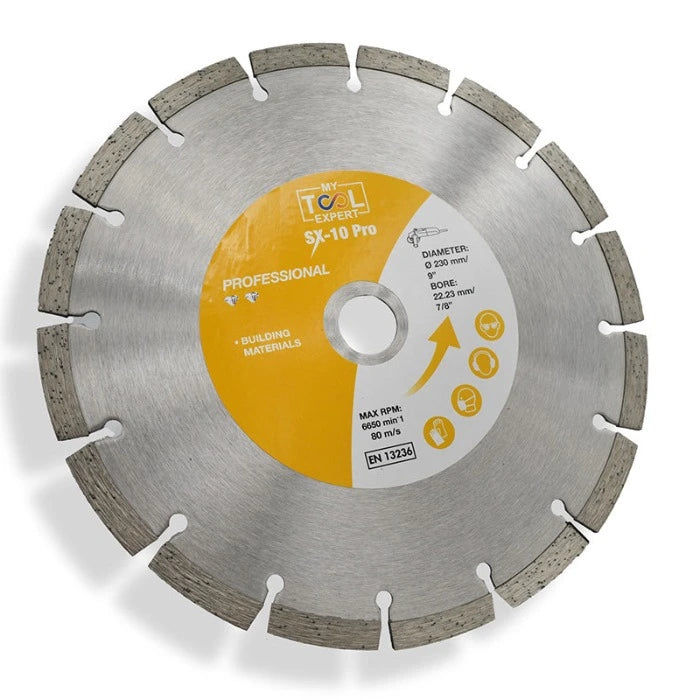 230mm angle grinder discs concrete on a white background