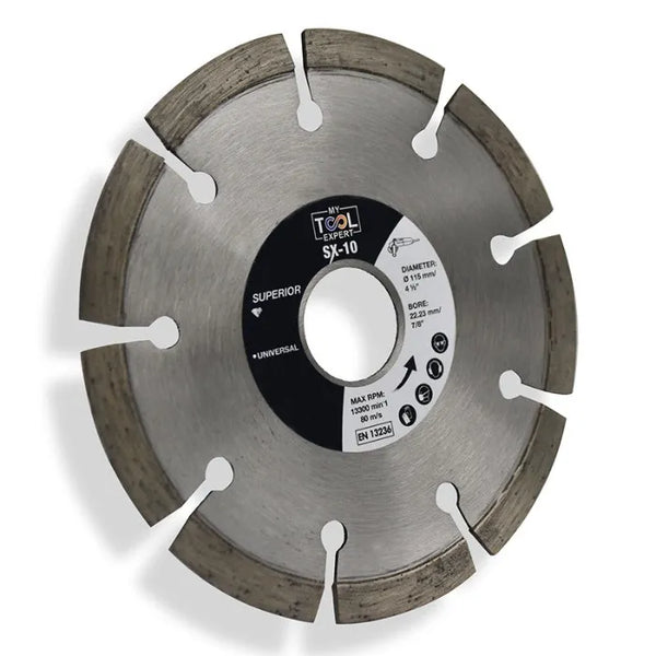 Diamond grinding disc with brand logo on a white background