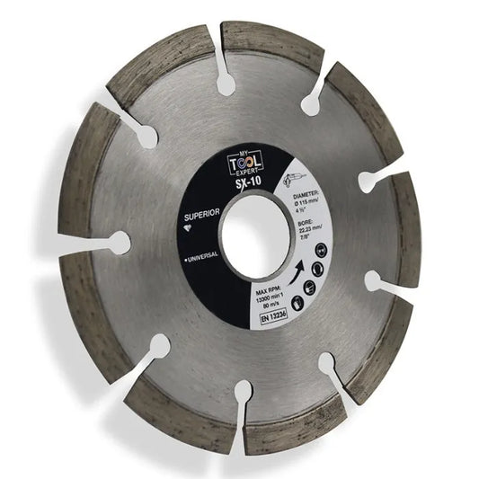 Diamond grinding disc with brand logo on a white background