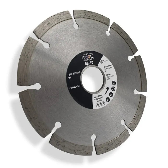 Diamond cutting wheel with brand logo on a white background
