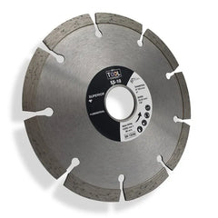 Diamond cutting wheel with brand logo on a white background