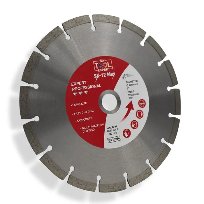 angle grinder blades with red label design on a white background