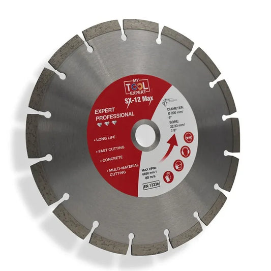 angle grinder blades with red label design on a white background