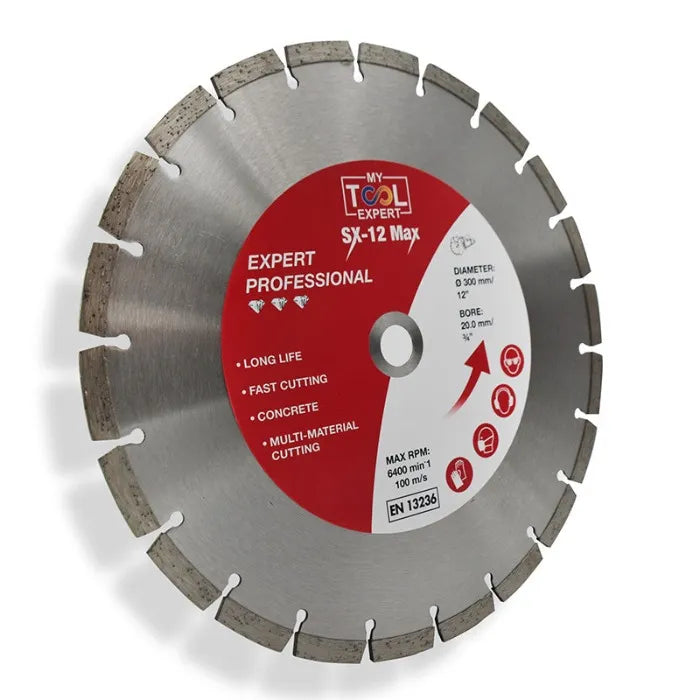 Diamond cutter discs with red label on a white background