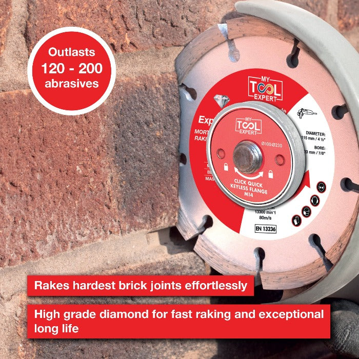 Expert Pro Superior Mortar Masonry Joint Raking Blade for All Angle Gr