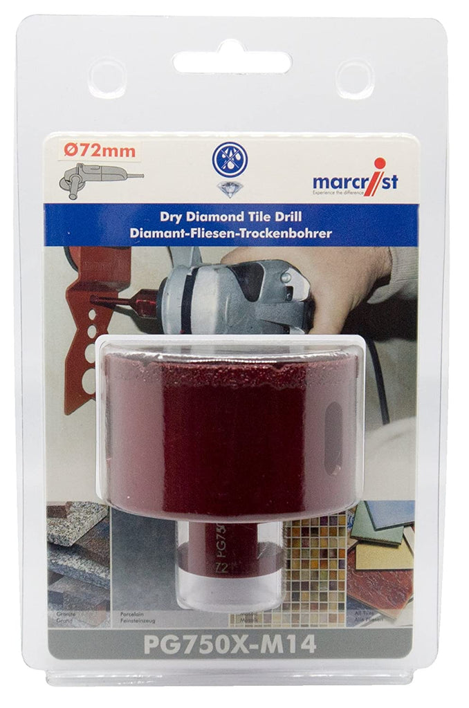 Tile and Porcelain Dry Drilling For Angle Grinders PG750X M14 Fitting