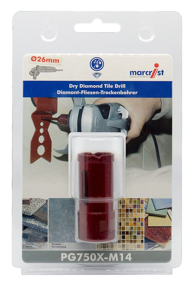 Tile and Porcelain Dry Drilling For Angle Grinders PG750X M14 Fitting